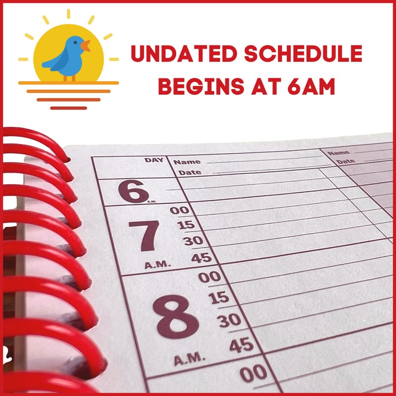 Portage Notebooks Appointment Book - Large 8.5" x 13.5" Undated Planner for Daily Scheduling - 4 Column Professional Daily Planner Undated for Office, Home, or Salon Use - Image 5